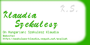 klaudia szekulesz business card